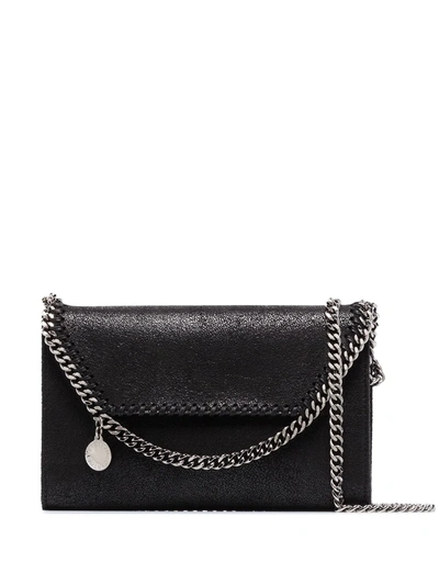 Stella Mccartney Mini Falabella Shaggy Dear Faux Leather Crossbody Bag In Black
