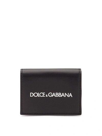 Shop Dolce & Gabbana Logo-print Bifold Wallet In Black