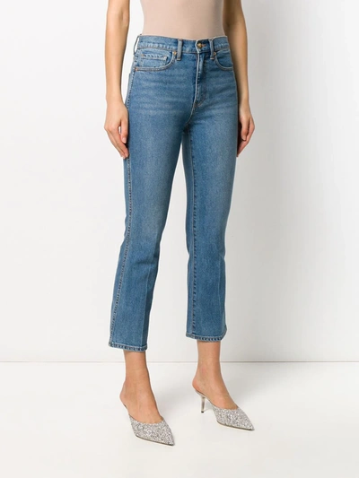 Shop Tory Burch Cropped Flared Jeans In Blue