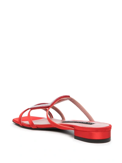 Shop Les Petits Joueurs Hoya Crystal-embellished Sandals In Rot