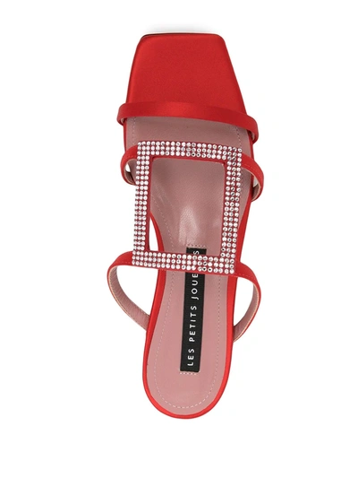 Shop Les Petits Joueurs Hoya Crystal-embellished Sandals In Rot