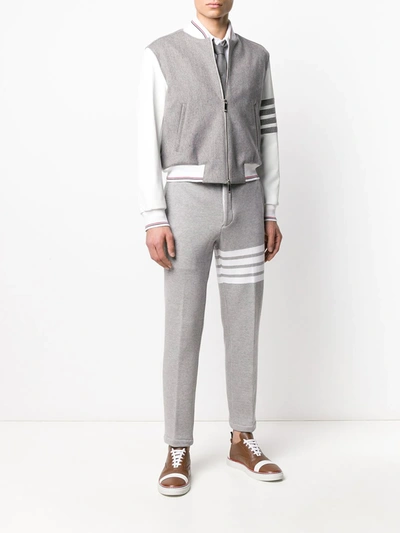 Shop Thom Browne Loopback Chino Trousers In Grey