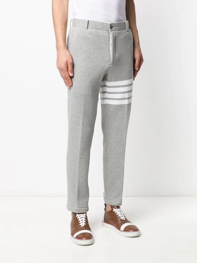 Shop Thom Browne Loopback Chino Trousers In Grey