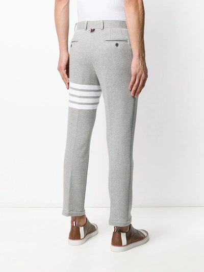 Shop Thom Browne Loopback Chino Trousers In Grey