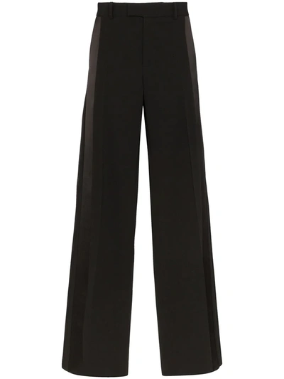 BOTTEGA VENETA SIDE STRIPE WIDE-LEG TROUSERS - 黑色