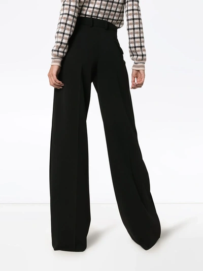 Shop Bottega Veneta Side Stripe Wide-leg Trousers In Black