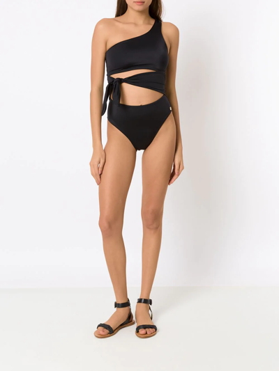 Brigitte Kelly Knot-detail One-piece Swimsuit In Black