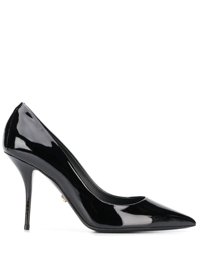 Shop Dolce & Gabbana Cardinale Polished Leather Pumps In Black