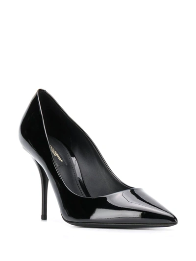 Shop Dolce & Gabbana Cardinale Polished Leather Pumps In Black