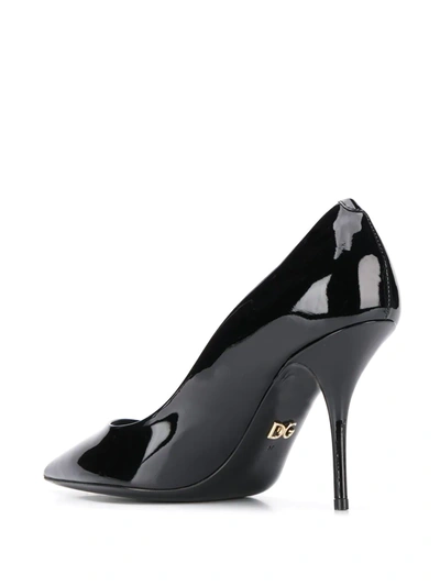 Shop Dolce & Gabbana Cardinale Polished Leather Pumps In Black