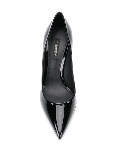 Shop Dolce & Gabbana Cardinale Polished Leather Pumps In Black