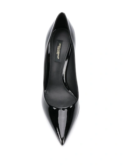 Dolce & Gabbana Cardinale Polished Leather Pumps In Black