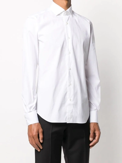 Shop Xacus Long Sleeve Slim-fit Shirt In White