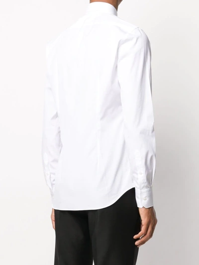 Shop Xacus Long Sleeve Slim-fit Shirt In White