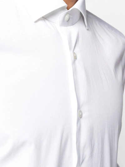 Shop Xacus Long Sleeve Slim-fit Shirt In White