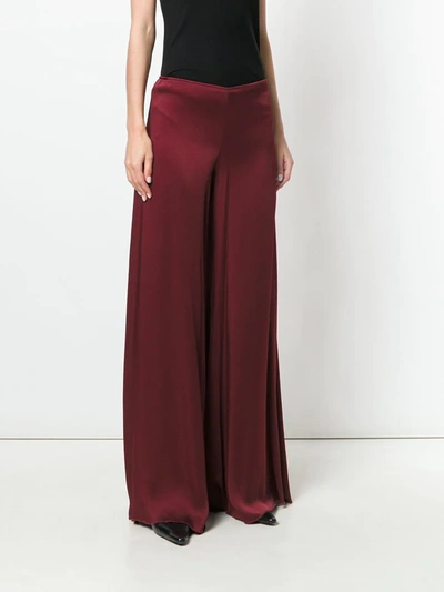 Pre-owned Romeo Gigli Vintage Glossy Flared Trousers In Red