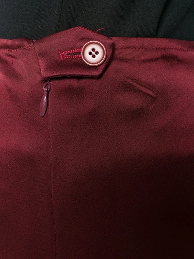 Pre-owned Romeo Gigli Vintage Glossy Flared Trousers In Red