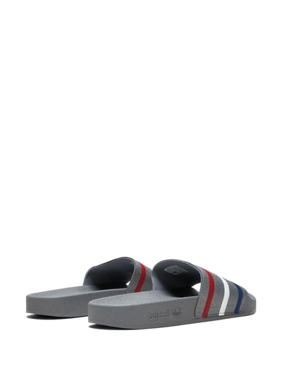 Adidas Originals X Palace Adilette Sliders In Grey | ModeSens