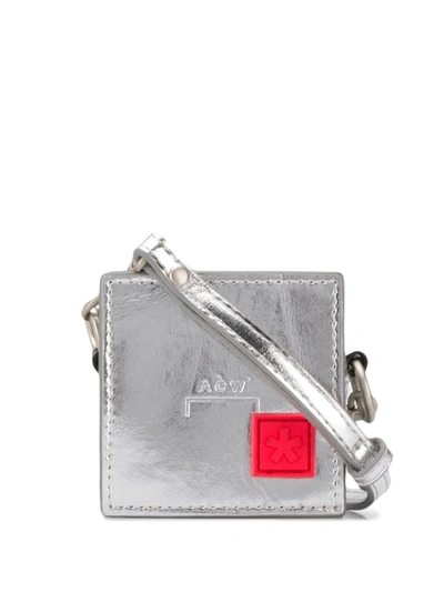 Shop A-cold-wall* Metallic Box Coin Pouch In Silver