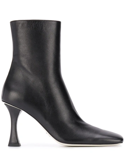 Shop Proenza Schouler Sculpted Heel Square-toe Boots In Black