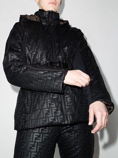 Fendi Reversible Ff-embossed Ski Jacket In Black