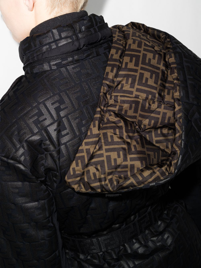 Fendi Reversible Ff-embossed Ski Jacket In Black
