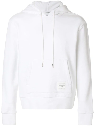 Thom Browne Center-back Stripe Jersey Hoodie In White