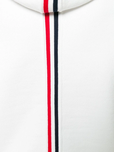 Thom Browne Center-back Stripe Jersey Hoodie In White