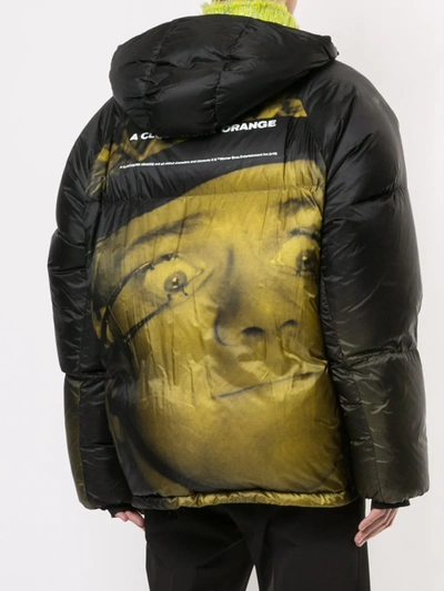 Shop Undercover Digital Print Puffer Jacket In Black