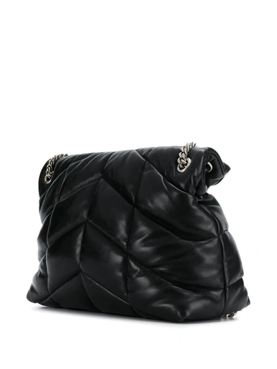Shop Saint Laurent Medium Loulou Leather Shoulder Bag In Black