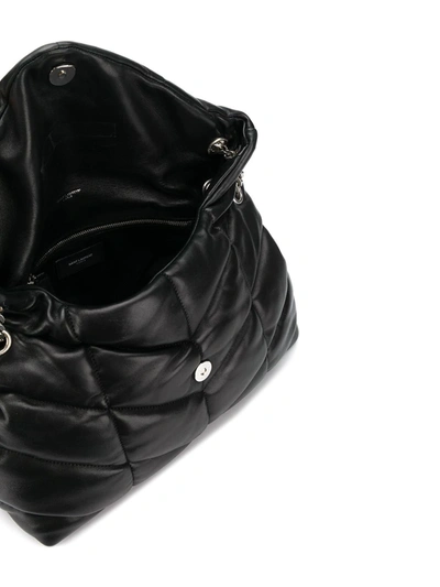 Shop Saint Laurent Medium Loulou Leather Shoulder Bag In Black