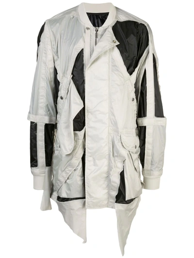 RICK OWENS CUT-OUT DETAIL JACKET - 灰色