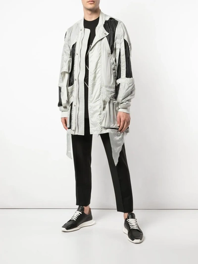 RICK OWENS CUT-OUT DETAIL JACKET - 灰色