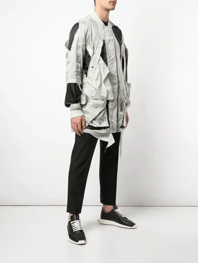 Shop Rick Owens Cut-out Detail Jacket In Grey