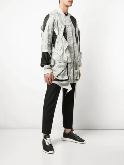 Rick Owens Cut-out Detail Jacket In Grey