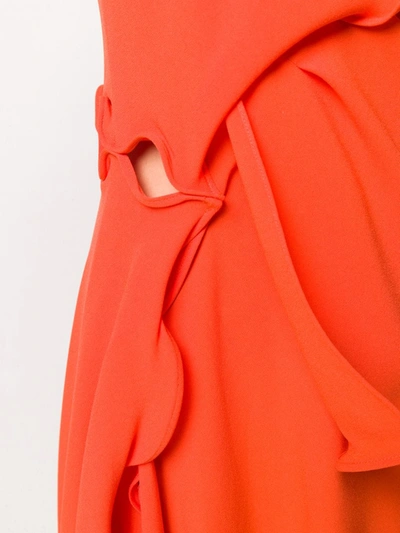 Shop Sies Marjan Helena Ruffle Trim Asymmetric Dress In Orange