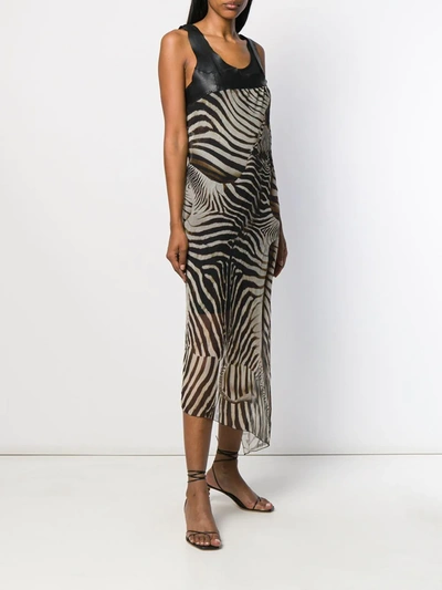 Pre-owned Jean Paul Gaultier 2000's Zebra Print Dress In Black