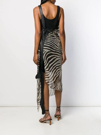 Pre-owned Jean Paul Gaultier 2000's Zebra Print Dress In Black