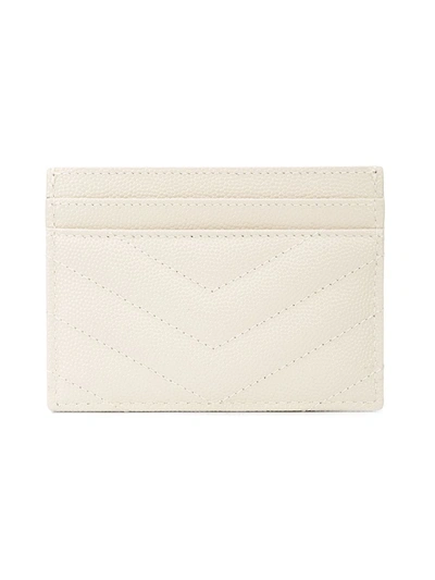 Saint Laurent Monogram Quilted Cardholder In White