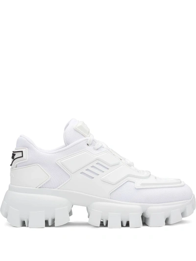 Shop Prada Cloudbust Thunder Sneakers In White