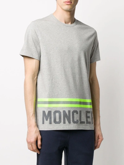 Shop Moncler High Vis Logo Print T-shirt In Grey