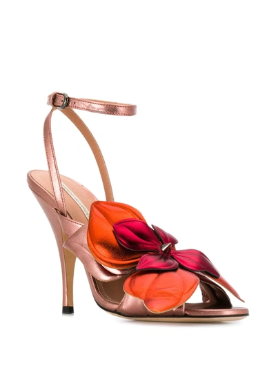 Shop Marco De Vincenzo Flower Embellished Sandals In Pink