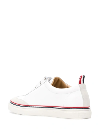 Shop Thom Browne Touch Strap Low-top Sneakers In White