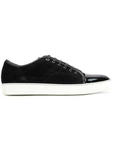 Shop Lanvin Toe-capped Sneakers In Black