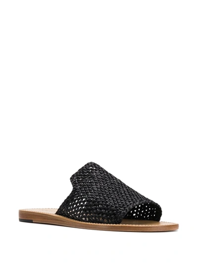 Shop Dolce & Gabbana Woven Open Toe Sandals In Black