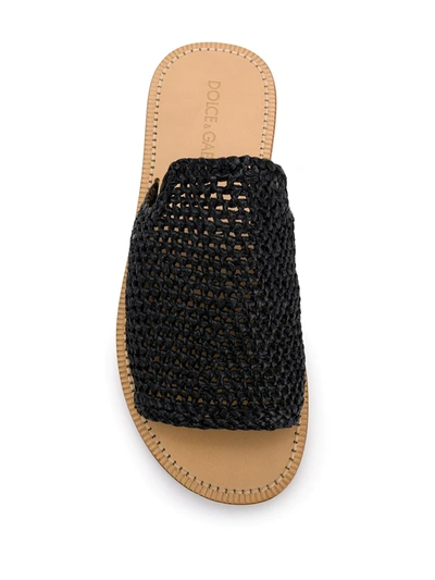 Shop Dolce & Gabbana Woven Open Toe Sandals In Black
