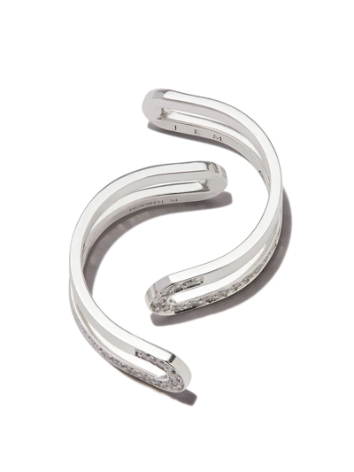 Shop Jem 18kt White Gold Étreintes Diamond Ring In Silver