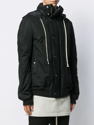 Shop Rick Owens Hooded Casual Jacket In Black