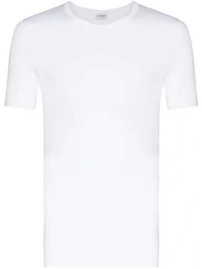 Shop Zimmerli Short-sleeve T-shirt In White