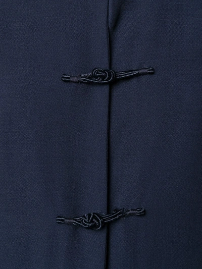 Pre-owned Ferragamo 1970's Collarless Flared Coat In Blue